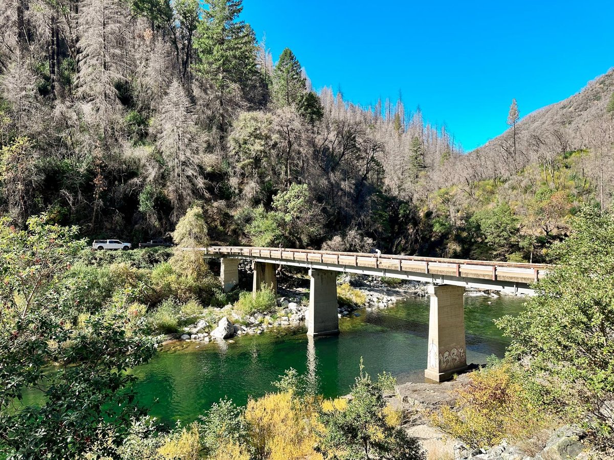A bridge crossing over the Feather River.