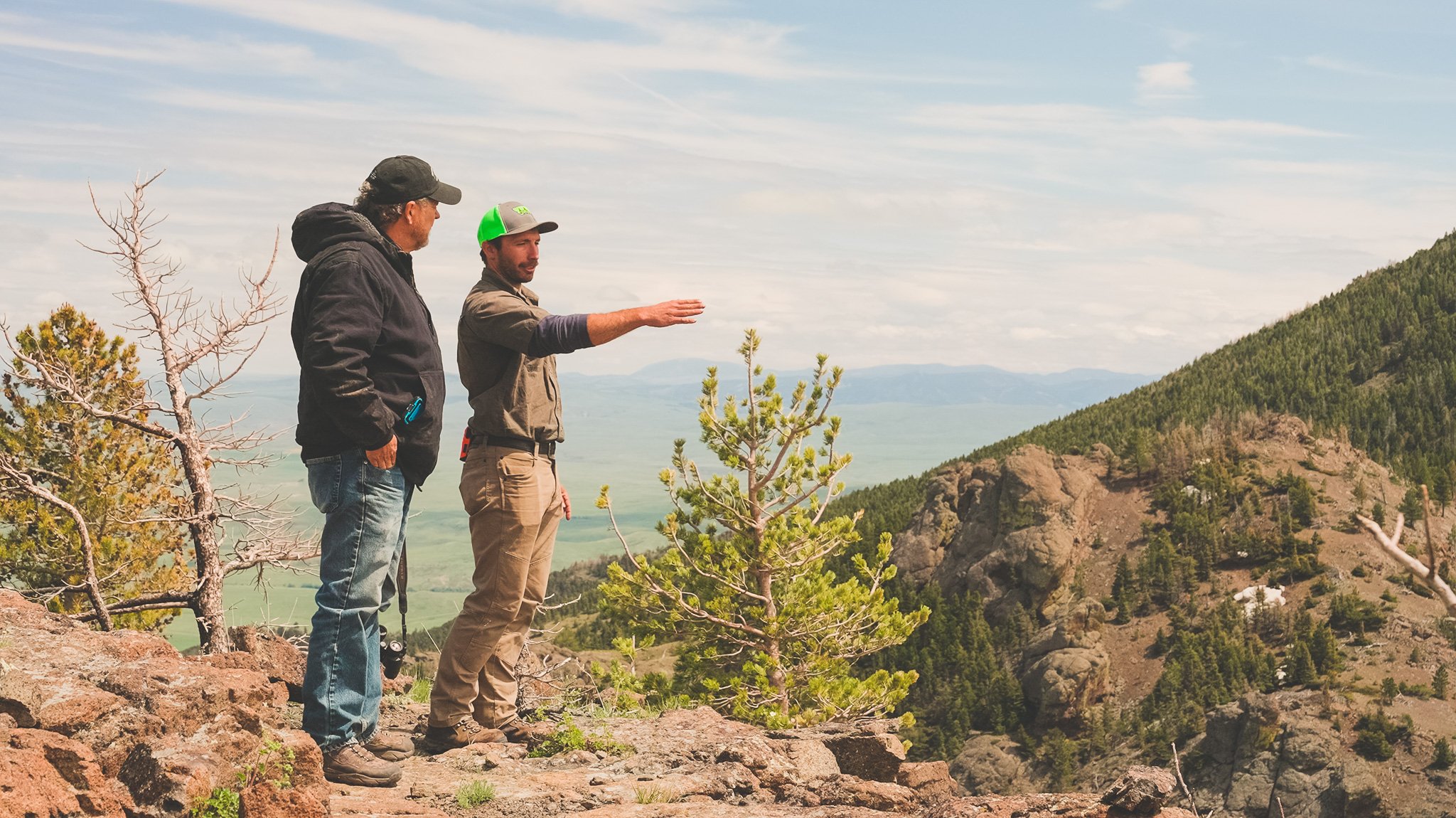 Sheep Creek land owner, Don Harland, and Forester, Zack Bashoor.